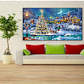 Miniatyrbillede 6 af 9: 5D DIY Kunstige Diamant Sæt til Voksne Begyndere, Jul Snelandskab Mønster Diamant Kunst til Hjem Vægdækning og Gave 70x40cm 70X40cm/27.7x15.7Inch