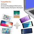 Miniatyrbillede 2 af 4: Ekstern hukommelse til iPhone, USB-flashdrev 32/64/128 GB, 4-i-1 USB-flashdrev