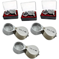 Miniatyrbillede 1 af 5: 3 stk. 10X / 20X / 30X Juveler Lup Glas Diamant Lup Metal