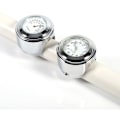 Miniatyrbilde 5 av 5: 7/8\" 1\" Motorsykkel Styrefeste Ur & Termometer Temp Hvit??{HH}