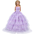 Miniatyrbillede 2 af 7: 5 stk. Barbie Tøj Tilbehør Dukke Brudekjole Prinsessekjole{hh}