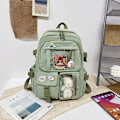 Miniatyrbild 3 av 5: Kawaii Ryggsäck, Stor Kapacitet Söta Björnaccessoarer Ryggsäck För Skolan Multi Ficka Kawaii Handväska Japansk Skolväska För Tonårsflickor Green