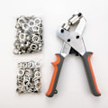 Miniatyrbillede 1 af 4: Øjetang, professionelt øjesætningssæt med 100 stk. (indvendig diameter 10,5 mm) metaløjer til læderstofpresenning PVC gardinmejsel