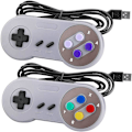 Miniatyrbild 1 av 5: SNES USB-kontroll 2-pack Trådad Retro SNES Spelkontroll för Super Nintendo