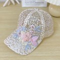 Miniatyrbillede 8 af 10: Hatte dame duckbill cap high-end ansigt lille koreansk sommer baseball cap forår og sommer solhat ny solhat mænd Snowflake flower【white】