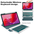 Miniatyrbillede 3 af 5: Etui til Lenovo Tab M11/Xiaoxin Pad 11 2024 PU+Akryl Tablet Stand Cover med Bluetooth Tastatur Multicolor Multicolor Style C