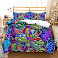 Pikkukuva 4 / 5: 2023 Teenage Mutant Ninja Turtles Uusi Elokuva Vuodevaatteet Peitto Tyynyliina Sarja Lapset Anime Huoneen Sisustus Peitto Lahja T T-04 EU King-240x220cm