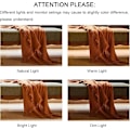 Miniatyrbild 4 av 5: Pläd för soffa - Mjuk Boho Jul, Mysig Höst Stickad Orange Våfflad T