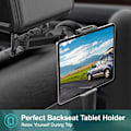 Miniatyrbillede 5 af 9: Foldbar bil nakkestøtte telefon/iPad holder 360° drejelig