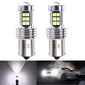 1156 P21w Ba15s 12v-24v 2 stk LED-billykter, 1200 lumen hvit 6500K