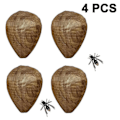 Miniatyrbild 1 av 4: 4-pack Vattentät Getingbo Attrapp Hängande Getingskrämma Falskt Tyg Getingbo Giftfri Bi-attrapp Avskräckande för Hem och Trädgård Utomhus Brun