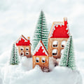 Miniatyrbilde 5 av 5: Mini juletre kunstig, 9 stk Mini juletre kunstig med snøeffekt, juledekorasjon juleborddekorasjon DIY grønn
