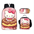 Miniatyrbild 1 av 11: Tecknad Kuromi tredelat set Cinnamon dog KT katt tecknad grund- och gymnasieelever skolväska barnryggsäck 20 Three piece set