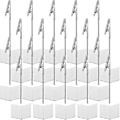 Miniatyrbillede 1 af 3: 20 sæt fotoklips holder med krokodilleklemme træbase memo bordnummerholder kort display stander til kontor menu bryllup