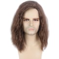 Miniatyrbilde 1 av 5: Lang Parykk for Menn Kort Lagdelt Hår Toupee Halloween Fluffy (Brun){hh}
