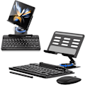Miniatyrbillede 1 af 8: Samsung Galaxy Z Fold 6 5 4 Stativ og Tastatur Mus, Bærbart Mini Bluetooth Tastatur