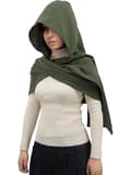 Unisex hette-sjal-kappe, middelaldersk gotisk stil cosplay-tilbehør for Halloween og temafester Army green