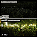 Miniatyrbilde 4 av 5: Solcelle hage lys 2-pakning, 10 LED solcellelys, solcellelys utendørs vanntett, solcellelys, ildflue hage lys