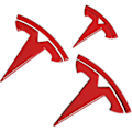 Pikkukuva 1 / 5: 3 kpl Tesla Model 3 Ohjauspyörän Emblem -tarroja (Punainen)