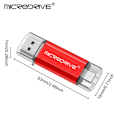 Miniatyrbillede 5 af 8: MICRODRIVE 128 GB USB-hukommelse 2i1 USB-A + USB-C Flash Drive Gold Gold
