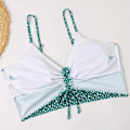 Miniatyrbillede 5 af 6: Højtaljet bikini til kvinder med push-up effekt og blomstermønster Grøn{hh] Green M