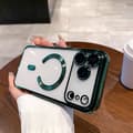 Compatible with iPhone 17 Pro Max, with Magnetic Camera Protection, Wireless Charging, and Shockproof Design. Dark Green