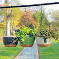 Miniatyrbillede 2 af 7: Automatisk Vandabsorberende Blomsterpotte, Moderne Hængende Kurv med Kontrastfarve, Potter til Have og Indendørs Planter, Balkonbeslag beige