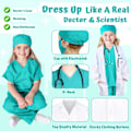 Miniatyrbilde 5 av 8: Doktor-kostyme for barn - Skrubb, stetoskop, labfrakk - Halloween-kostyme, profesjonelt dagkostyme for jenter 3-12 år 3-4 T 3-4 T Green