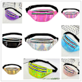 Pikkukuva 2 / 5: Kiiltävä metallinen vyölaukku, vatsalaukku, crossbody-laukku - Pinkki
