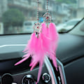 Pikkukuva 4 / 11: Luova auton riipus sulka unisieppari taustapeili auton koriste riippuva auton sisätilan riipus Big Red Feather Dream Catcher