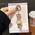 Miniatyrbillede 10 af 11: Lazy Yoga Series Mobiltelefonkæde Plys Stil Trendy Let Luksus Taskeophæng Trendy Stil Anti-drop Plush Model 4 Purple Triangular