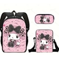 Miniatyrbild 11 av 11: Tecknad Kuromi tredelat set Cinnamon dog KT katt tecknad grund- och gymnasieelever skolväska barnryggsäck twenty three Backpack