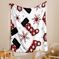 Miniatyrbillede 4 af 5: Juleplaid 127,70 x 152,40 cm Juleplaid Rød Snefnug Buffalo Plaid Design Tæppe Patchwork Juletema Plaid (Plaid, Rød)