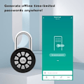 Miniatyrbillede 2 af 3: Udendørs Lås, Bluetooth Lille Hængelås med Kode, Genopladelig App-styret Kombinationslås Vejrbestandig Kode{hh]