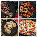 Pikkukuva 5 / 5: Pyöreitä pizzapeltejä tarttumattomalla pinnalla ja rei'itetyillä rei'illä - 24cm, 28cm, 32cm - Hiiliteräksinen pizzapelti kotikeittiön uuniin (3 kpl)