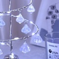Miniatyrbild 3 av 4: Metallisk julgransformad LED-bordlampa Ljusa upp julgranen med kristallhänge nattlampa för sovrummet silver