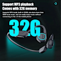Pikkukuva 4 / 5: Luujohdekuulokkeet Bluetooth Langattomat IPX8 Vedenpitävät MP3 Hifi Mikrofoni Kuulokkeet Uintiin (Musta)