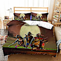 Miniatyrbild 1 av 5: 2023 Teenage Mutant Ninja Turtles Ny Film Sängkläder Set Överdrag Kuddfodral Set Barn Anime Rum Dekoration Överdrag Present T-1 T-12 EU Double-200x200cm