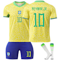 Miniatyrbilde 1 av 3: 24-25 Brasil hjemmedrakt kort erm fotballdraktsett+sokker-Neymar 24(130-140cm)