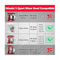 Miniatyrbilde 5 av 5: Rustfri stålbolle for KitchenAid Classic & Artisan Series 4.5-5 QT Tilt-Head Mixer, 5 Quart 304 Rustfri Stålbolle - På Lager Silver