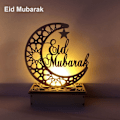 Pikkukuva 1 / 10: LED Puinen Laatta Kuu Tähti EID MUBARAK Eid Mubarak