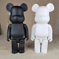 Miniatyrbild 2 av 7: 400% Högkvalitativ Svart Vit Björn Brick DIY Montering 28cm Galaxy Målning Björn 3D Modell Mini Brick Figur Leksaker WHITE