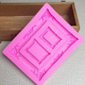 Miniatyrbillede 5 af 7: Silikoneform, motiv: vintage ramme/billede, barok spejl, til kager,