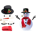 Miniatyrbild 1 av 5: Jul Snögubbe Outfit Set Kombination Träknapp Pipa Hatt Halsduk Vinter Utomhusleksaker för Barn Jul Utklädnad Se