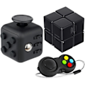 Miniatyrbilde 1 av 5: 3-Dels Fidget Leke-Pakke for Ultimat Stresslindring, Infinity Cube og Kontroller - Perfekt Kontorgave til Barn