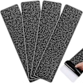 Miniatyrbillede 1 af 2: 4 stk. Udendørs Trappetrin Tape Skridsikker Tape Vandtæt Grip Tape Høj Trækstyrke Skridsikker Sikkerhedstape Sort Black 61X15CM