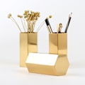 Miniatyrbild 2 av 6: Guld Hexagonal Pennhållare Ornament Kontorsmaterial Organizer Skrivbord