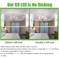 Miniatyrbild 3 av 5: 6-pack G9 LED-lampa, flimmerfria 9W LED-lampor kallvitt 6000