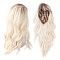 Miniatyrbillede 7 af 8: Gradient Blond Brun Lang Krøllet Paryk Kvinder Varmebestandig Syntetisk Paryk med Pandehår til Cosplay Fest 0.4