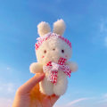 Miniatyrbild 1 av 11: Tecknad Kuromi docka skolväska hänge docka plyschleksak par nyckelring väska hänge Plush Butterfly Bunny-White 11cm (with keychain)